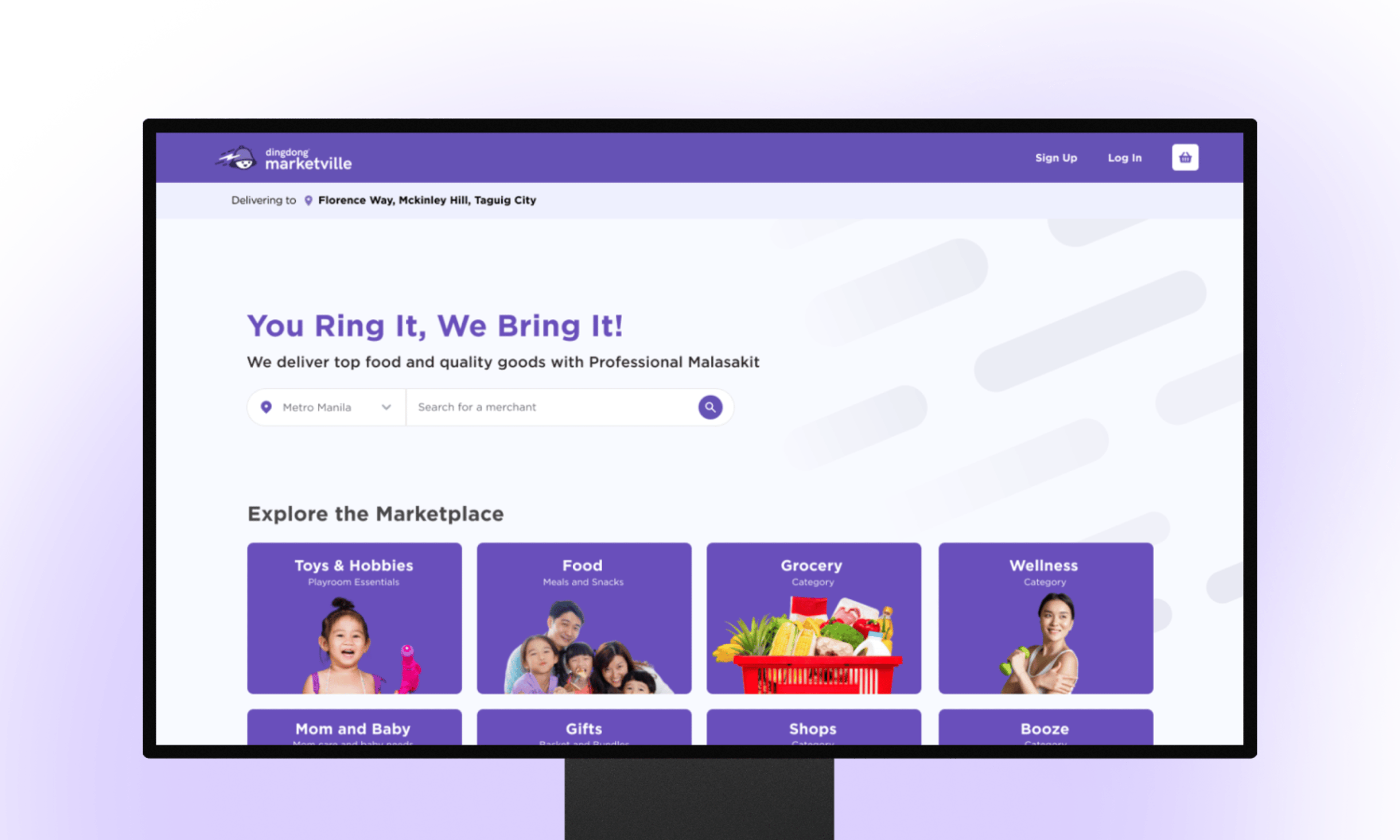 Dingdong Web Marketplace screen