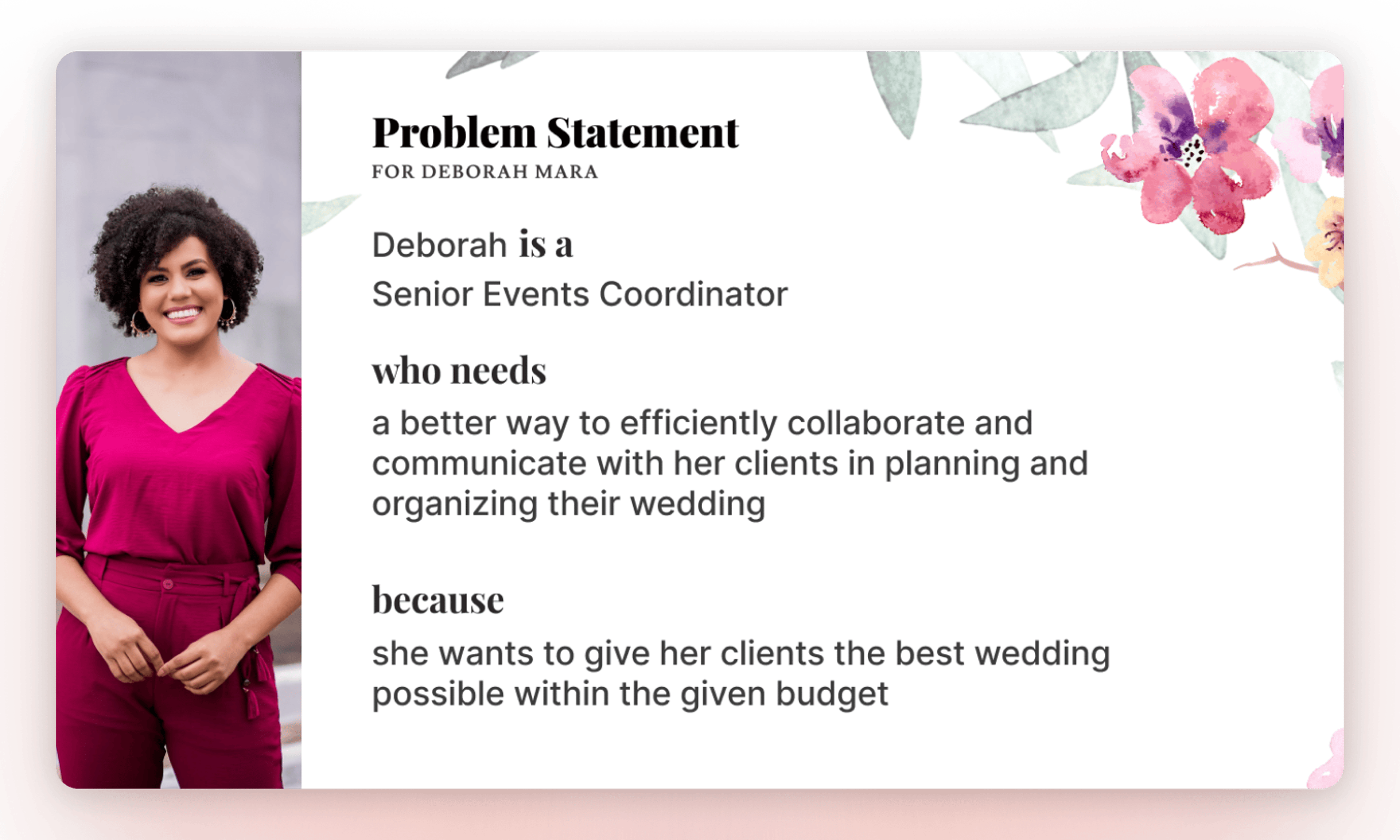 An image detailing the problem statement of the coordinator persona of Eventful