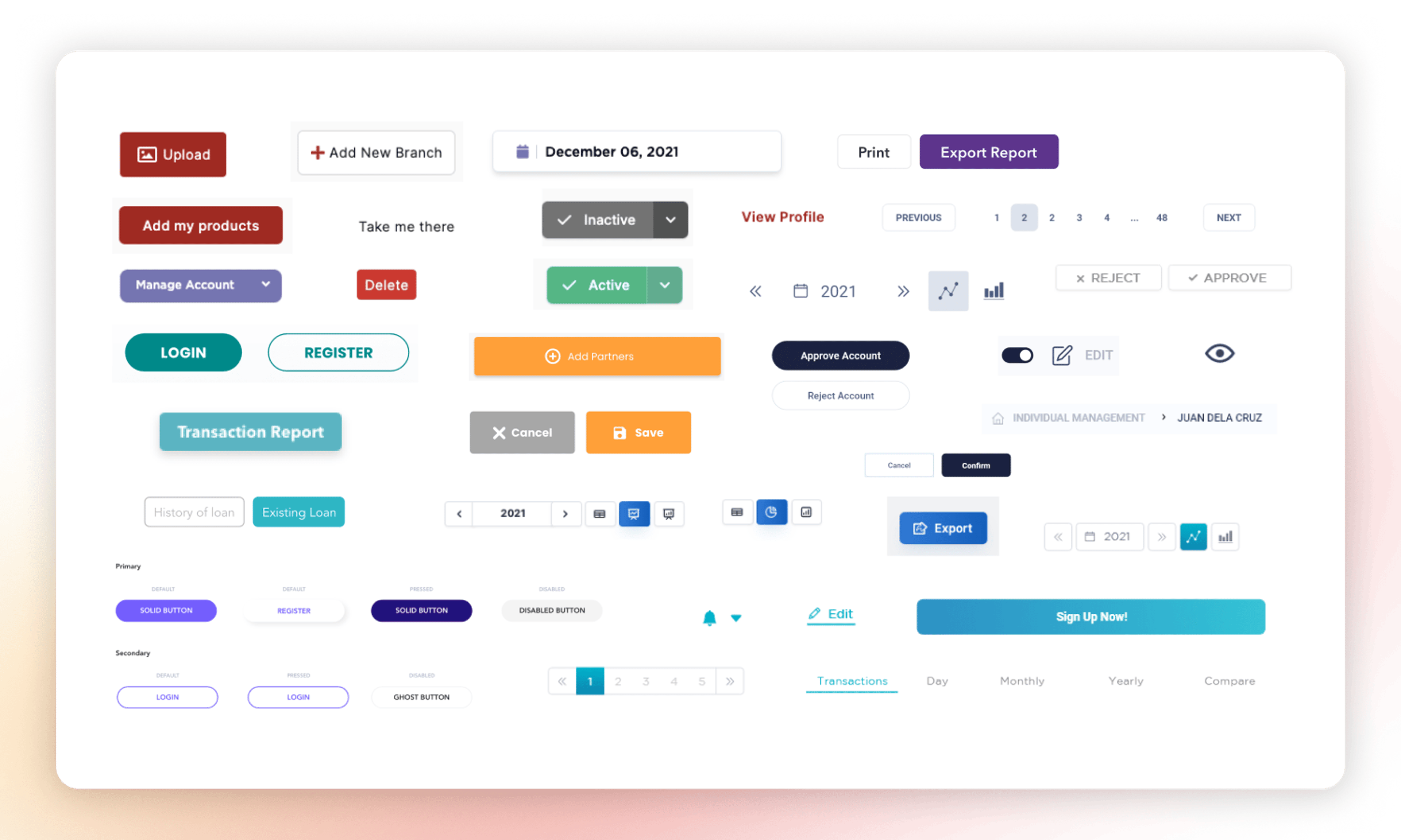 An image showing a compilation of buttons gathered during a UI inventory