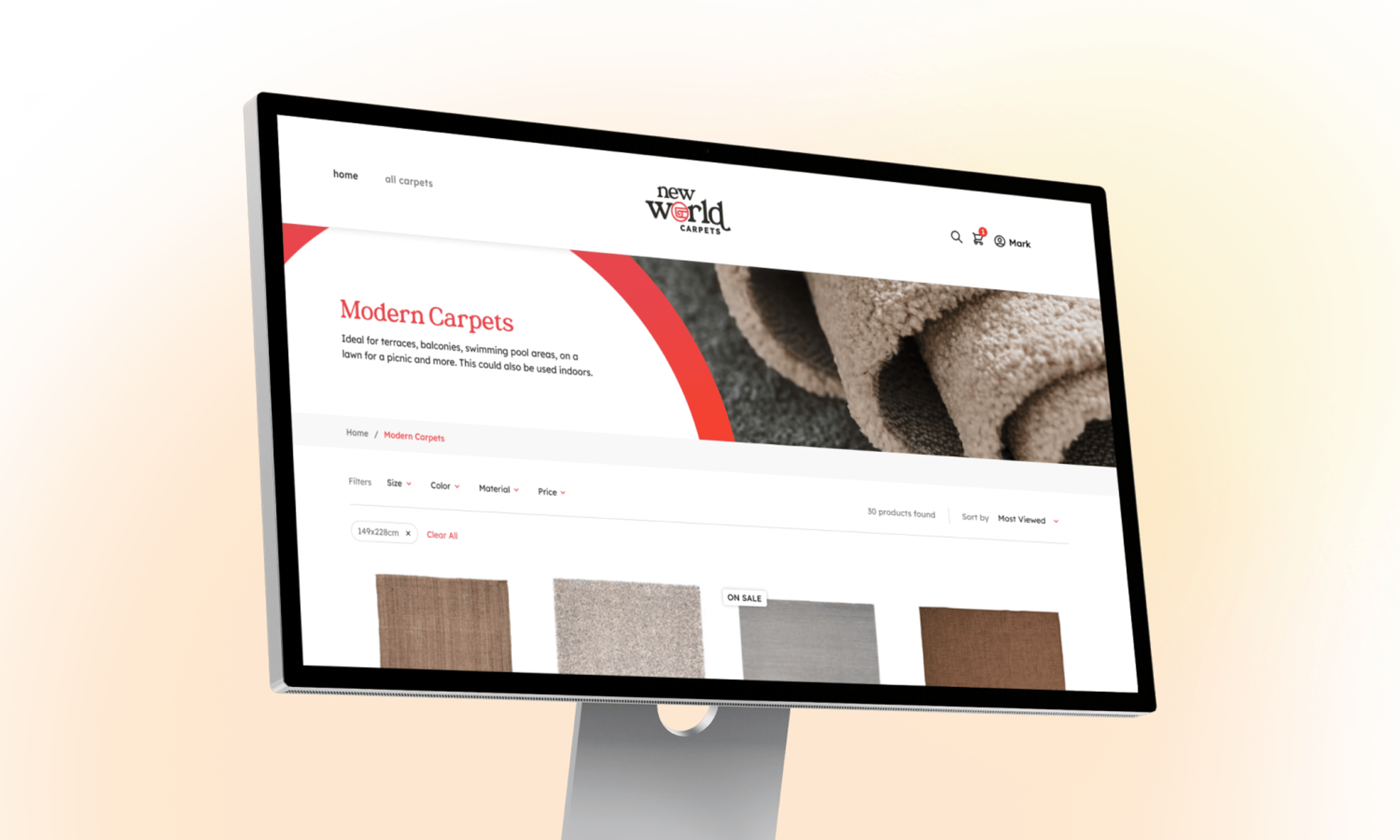 The Category page of the New Word Carpets site